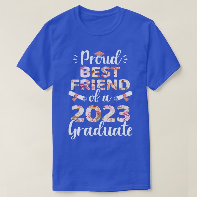 En stolt bästa vän till 2023 student för familjegr t shirt (Design framsida)