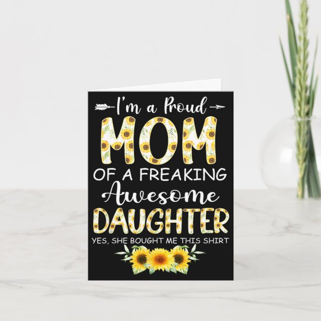 En stolt mamma från dotter rolig mors dag kvinnor kort (Framsida)