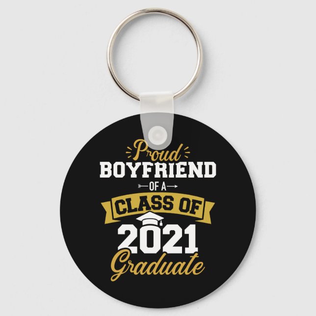 En stolt pojkvän i klass 2021 student nyckelring (Framsida)