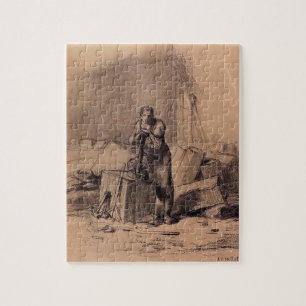 En stonemason vid Jean-Francois Millet Pussel