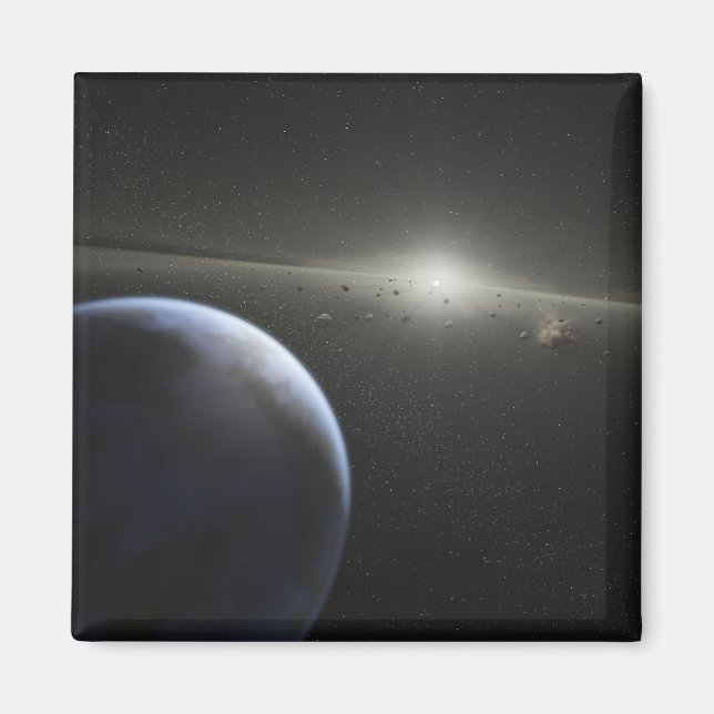 En stor asteroid bälte i omloppsbana runt en stjär magnet (Framsidan)