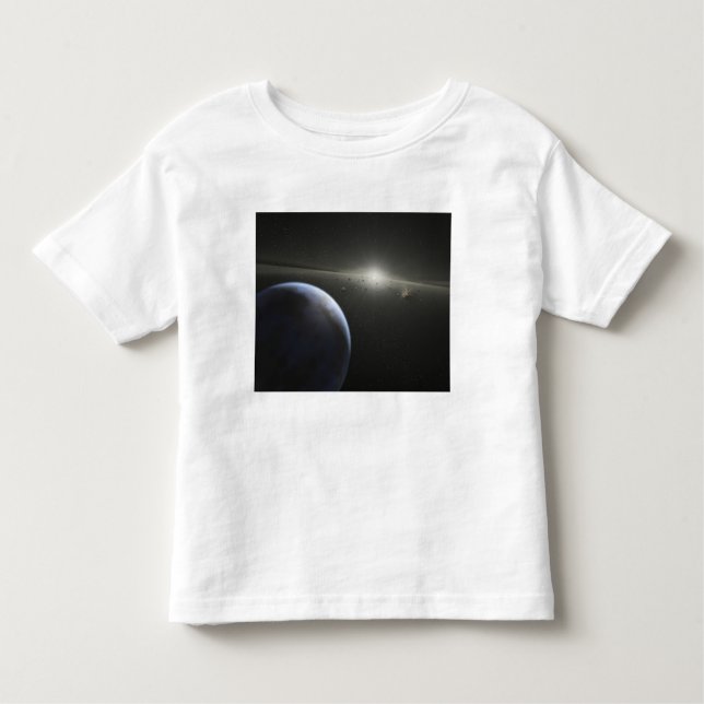 En stor asteroid bälte i omloppsbana runt en stjär t shirt (Framsida)