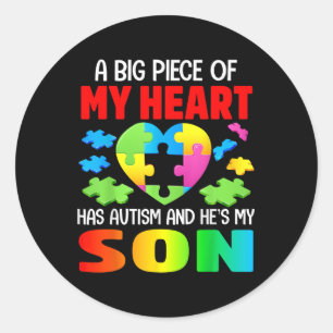 En stor Biet i mitt hjärta har autism och han har Runt Klistermärke