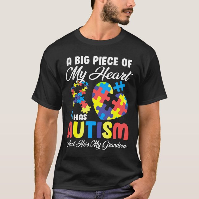 En stor Biet i mitt hjärta har stor autism T Shirt (Framsida)