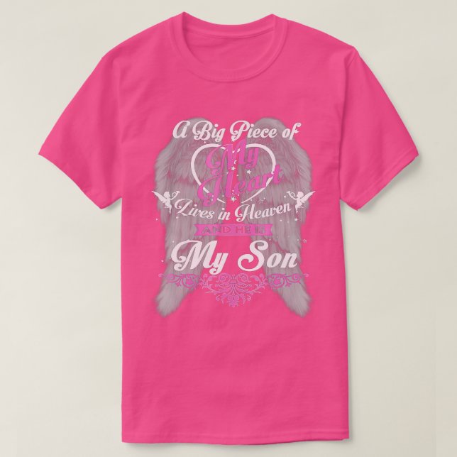 En stor biet i mitt hjärta lever i himlen och han  t shirt (Design framsida)