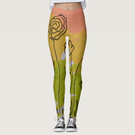 En stor blomma leggings
