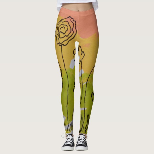 En stor blomma leggings (Framsida)