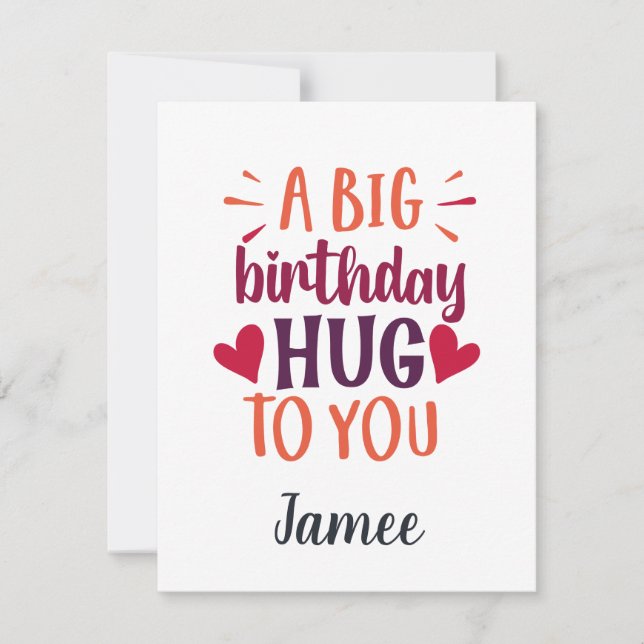 En stor födelsedag: Hug Birthday Gift Card och Kuv Julkort (Framsida)