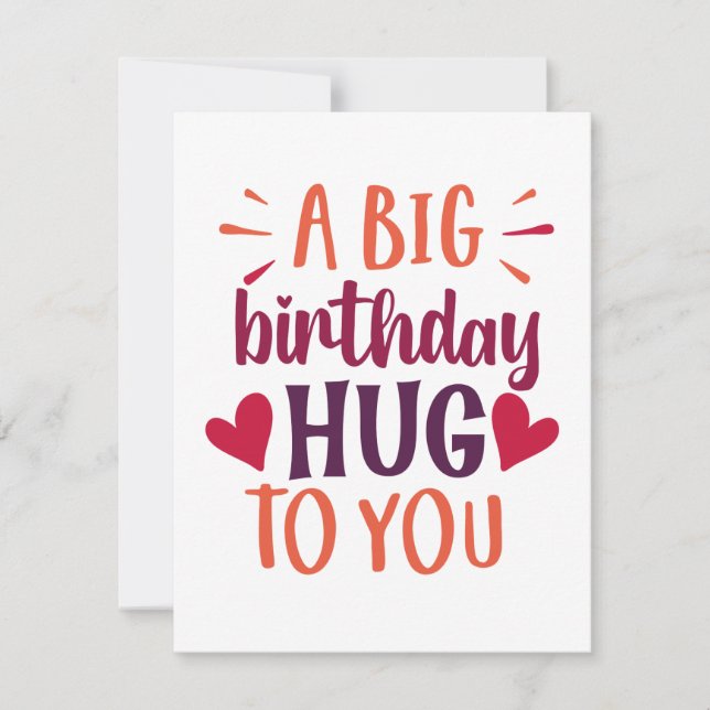 En stor födelsedag: Hug Birthday Gift Card och Kuv Julkort (Framsida)