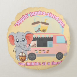 En stor glädje av stor storlek, en bubbla i taget rund kudde