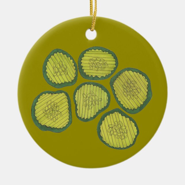 En stor Gratulerar Pickle-Chip Julgransprydnad Keramik (Framsidan)