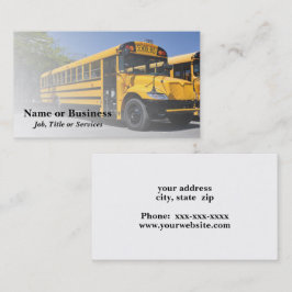 en stor gult i buss visitkort
