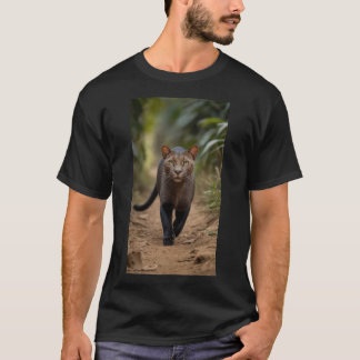 En stor jaguarundi som går på en smutsig väg t shirt