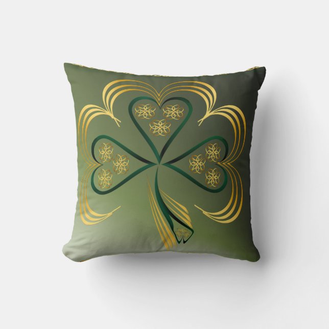 En stor ljus Shamrock Kudde (Framsida)