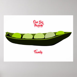 En stor lycklig familj-affisch poster