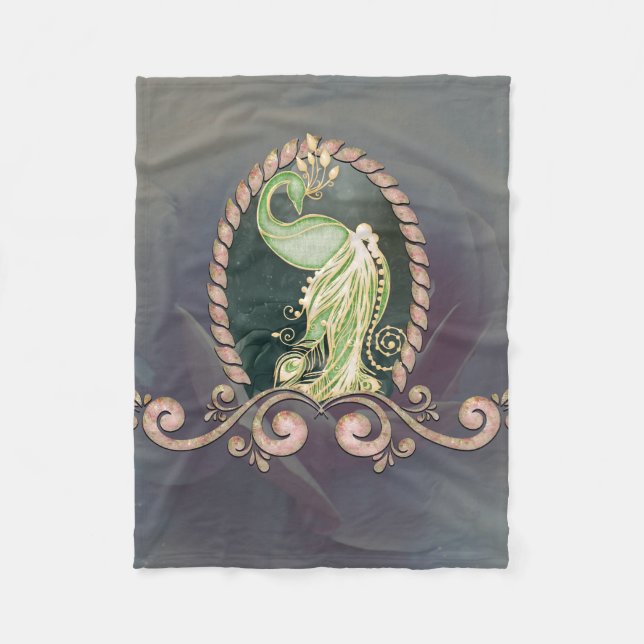 En stor påk i guld och grönt fleecefilt (Framsidan)