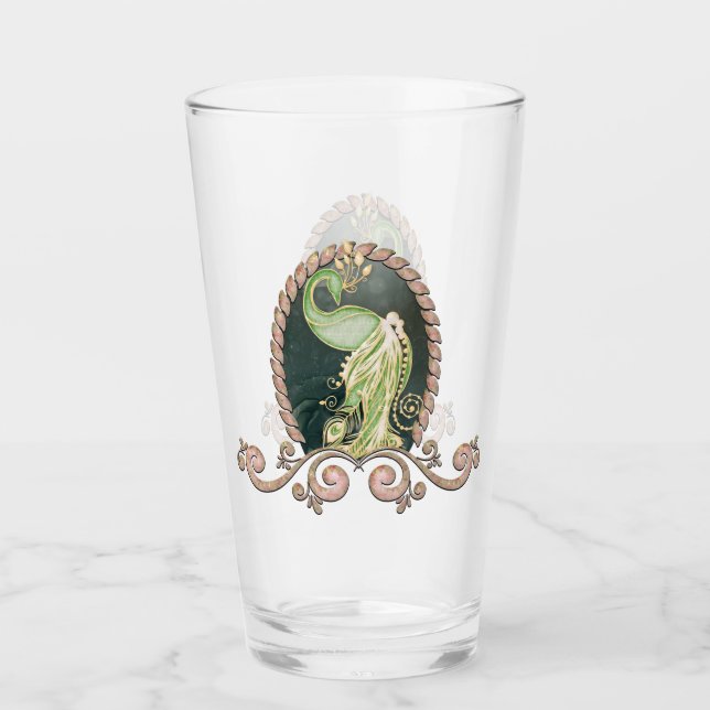 En stor påk i guld och grönt glaskopp (Framsida)