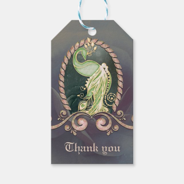 En stor påk i guld och grönt presentetikett (Framsidan)