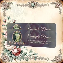 En stor påk i guld och grönt. returadress etikett