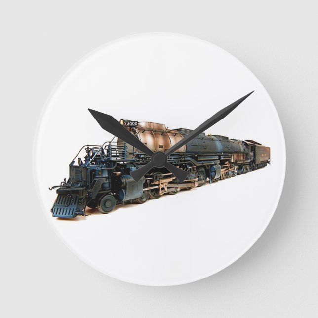 En stor pojkeångalokomotiv rund klocka (Framsida)