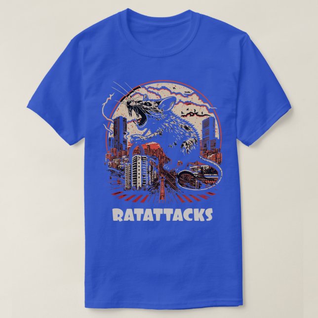 en stor råtta attackerar stad 1 t shirt (Design framsida)