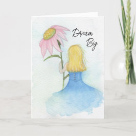 En stor rosa-blomma "Dream Big" Tack Kort