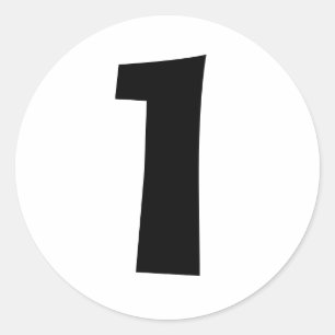 En stor rund vit sifferbricka av Janz Runt Klistermärke