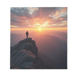 En stor soluppgång från bergstoppen anteckningsblock