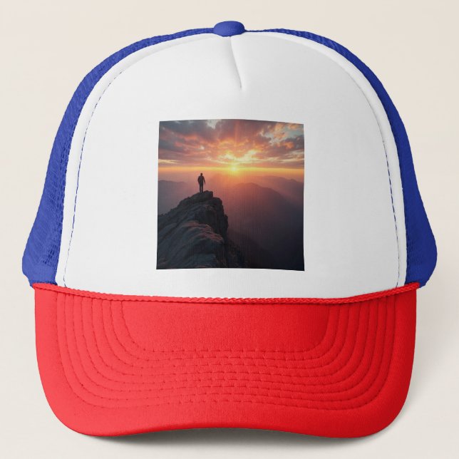 En stor soluppgång från bergstoppen keps (Framsida)