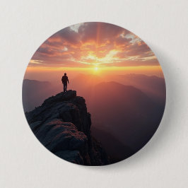 En stor soluppgång från bergstoppen knapp