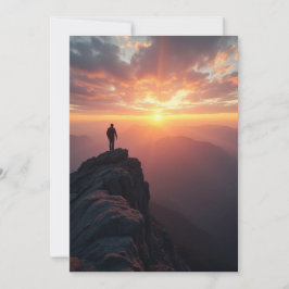 En stor soluppgång från bergstoppen spara datumet