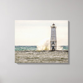 En stor våg kraschar in i Frankfort Light Canvastryck