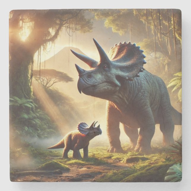 En stor vuxen Triceratops Stenunderlägg (Framsidan)