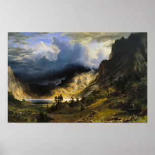 En storm i Klippiga bergen, Mount Rosalie Print Poster