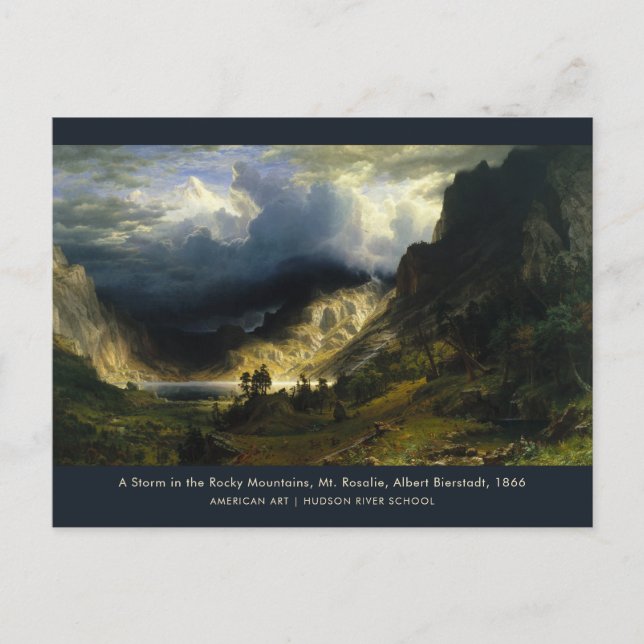 En storm i Rocky mountains landskapsmålning Vykort (Framsida)