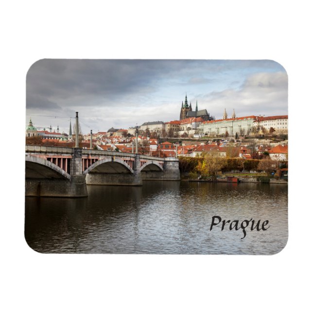 En stormdag i Prags souvenir-foto Magnet (Horisontell)