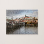 En stormig dag i Prague souvenirfoto Pussel<br><div class="desc">En fotografera av det Prague slottet som beskådas över den Vlatva floden av Manesuven överbryggar mest, i Prague, den tjeckiska republiken presenteras på detta souvenirobjekt. Detta avbildar är tillgängligt på en spänna av souvenirobjekt, magneter, nyckelringar, vykort och mer. Det är också tillgängligt som en affisch, eller trycket i en spänna...</div>