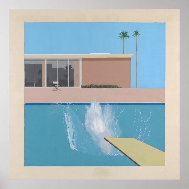 En större stänk – California Pool Print Hockney Poster (Framsidan)