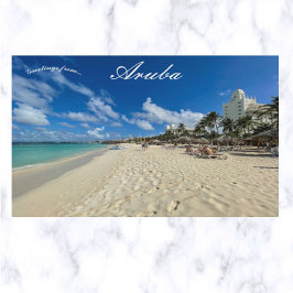 En strand i Aruba vykort