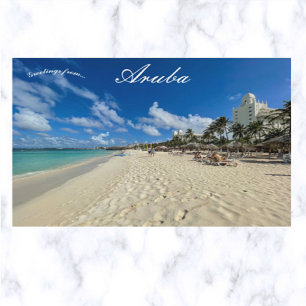 En strand i Aruba vykort