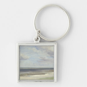 En strand på Östersjön på Laboe, 1842 Fyrkantig Silverfärgad Nyckelring