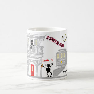 En Streetcar som namnges LUST Kaffemugg
