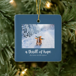En strill av hoppets julklapp julgransprydnad keramik