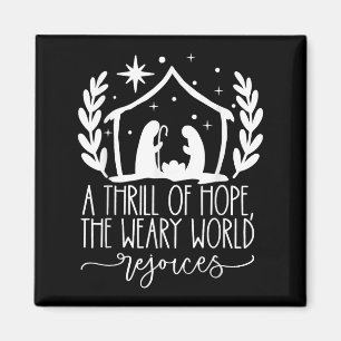 En strill av hoppets nyhet Christian Merry Christm Magnet