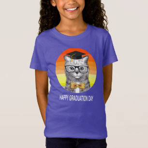 en studentmössa på lycklig studenten med katt t shirt