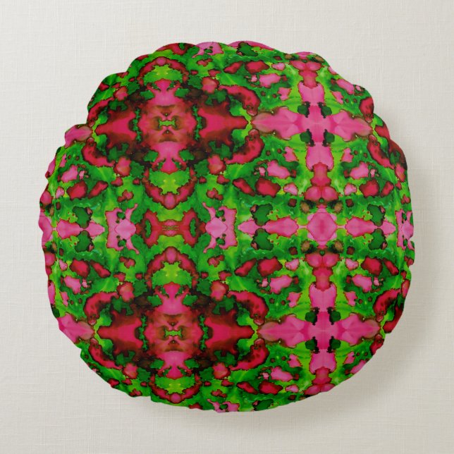 En studie om Rosa och Grönt Rund Kudde (Framsidan)