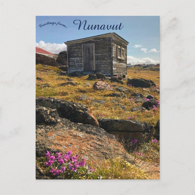 En stuga i Nunavut Kanada Vykort (Framsida)