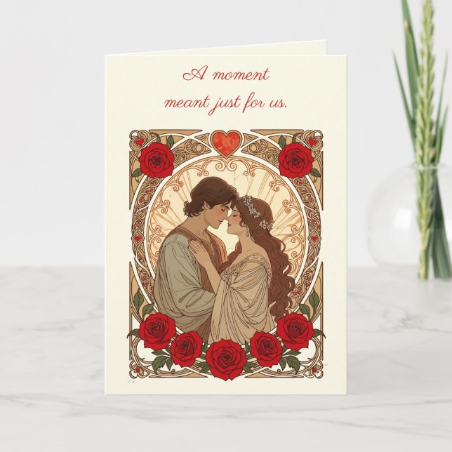 En stund avsedd bara för oss romantisk art nouveau kort (Framsida)