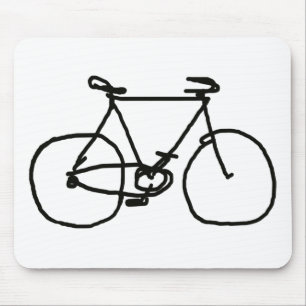en stylized svart cykel musmatta