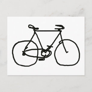 en stylized svart cykel vykort